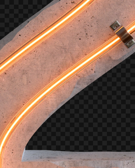 2 from Concrete neon light alphabet on Yellow Images Creative Fonts - S81034