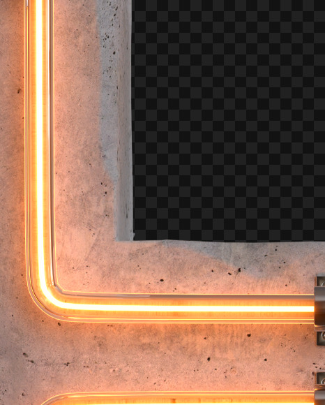 Letter H from Concrete neon light alphabet on Yellow Images Creative Fonts - S81049