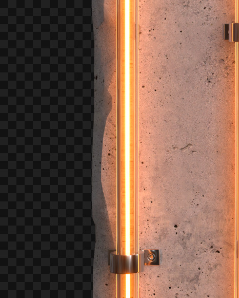 Letter N from Concrete neon light alphabet on Yellow Images Creative Fonts - S81055