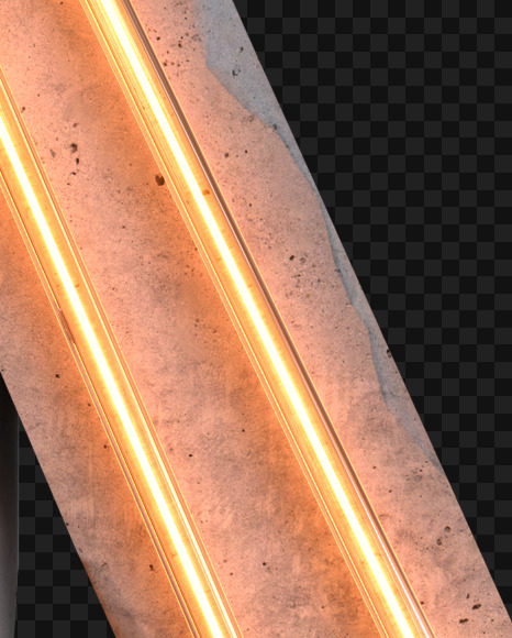 Letter M from Concrete neon light alphabet on Yellow Images Creative Fonts - S81054