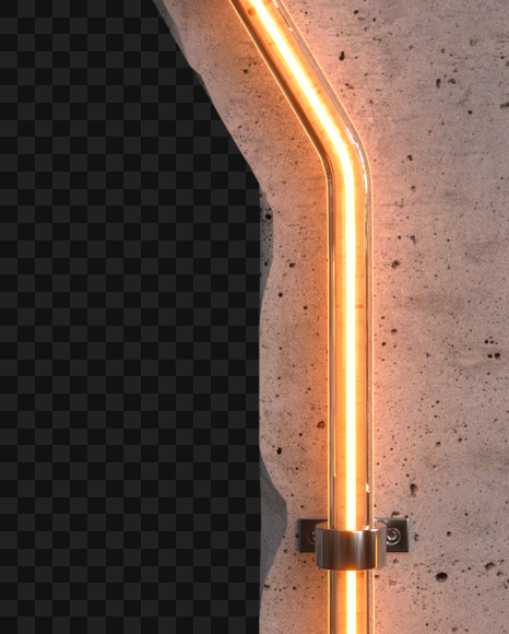 Letter Y from Concrete neon light alphabet on Yellow Images Creative Fonts - S81066