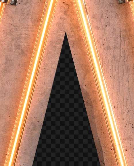 Letter W from Concrete neon light alphabet on Yellow Images Creative Fonts - S81064