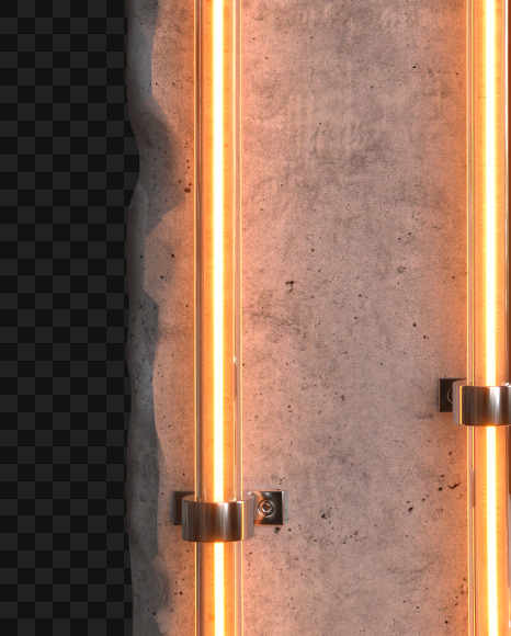 Letter L from Concrete neon light alphabet on Yellow Images Creative Fonts - S81053