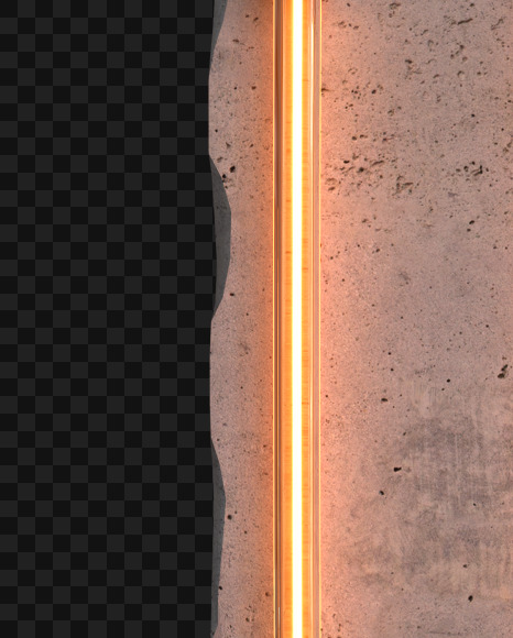 Letter U from Concrete neon light alphabet on Yellow Images Creative Fonts - S81062