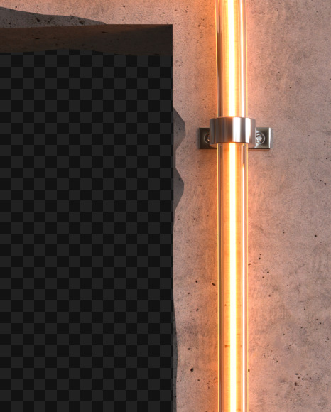 Letter T from Concrete neon light alphabet on Yellow Images Creative Fonts - S81061