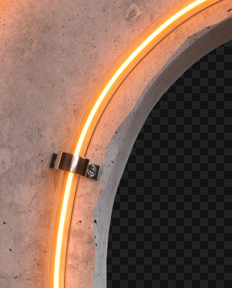 Letter C from Concrete neon light alphabet on Yellow Images Creative Fonts - S81044