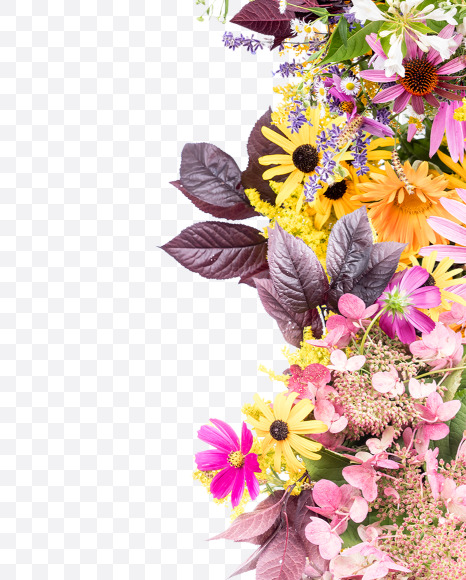 Letter I from Wild Flowers Alphabet on Yellow Images Creative Fonts - S81350