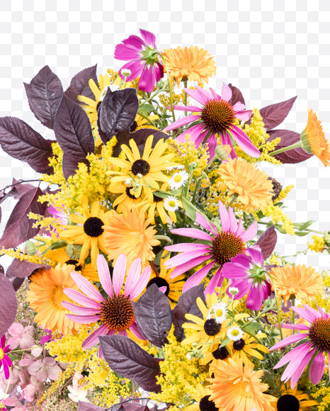 Letter W from Wild Flowers Alphabet on Yellow Images Creative Fonts - S81364