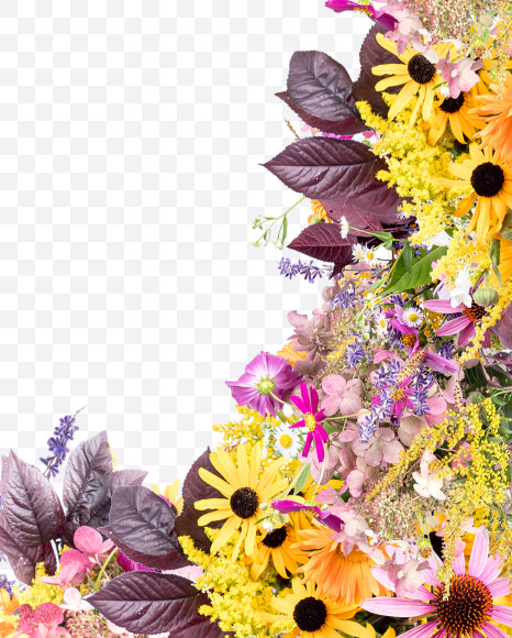 Letter U from Wild Flowers Alphabet on Yellow Images Creative Fonts - S81362