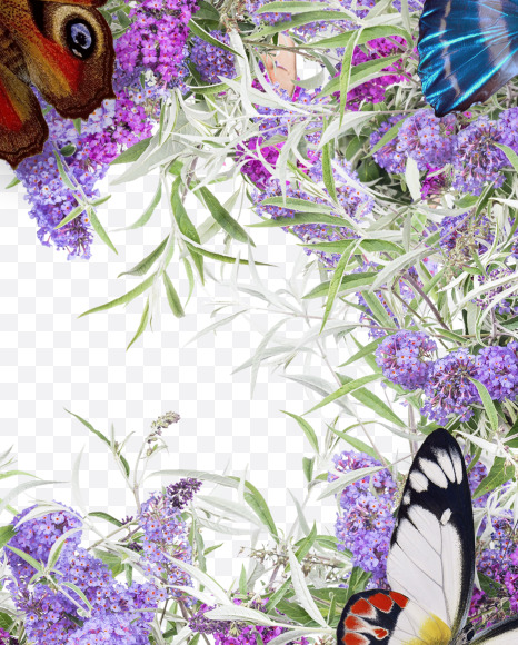 Letter G from Buddleia flowers alphabet on Yellow Images Creative Fonts - S81385