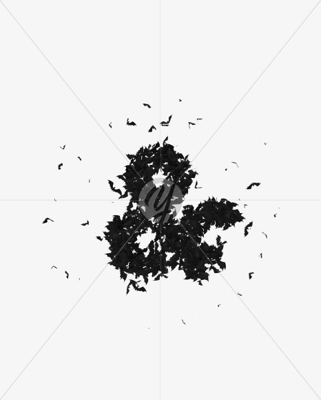 Halloween Typeface made out of bats the character Ampersan