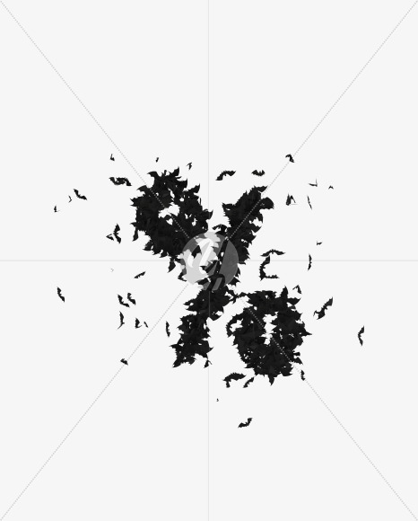 Halloween Typeface made out of bats the character Percent