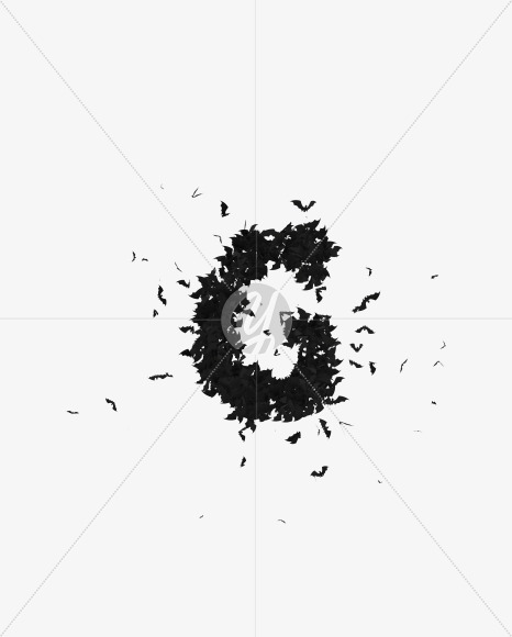 Halloween Typeface made out of bats the character G