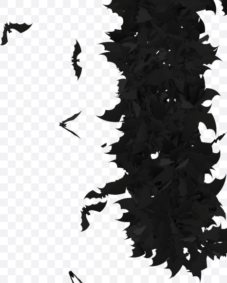 Halloween Typeface made out of bats the character I from Halloween Bat Typeface on Yellow Images Creative Fonts - S81444