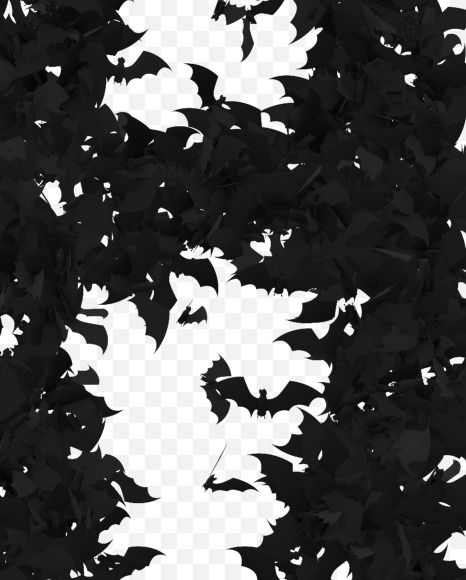 Halloween Typeface made out of bats the character H from Halloween Bat Typeface on Yellow Images Creative Fonts - S81442