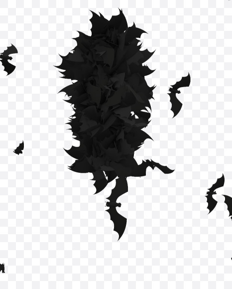 Halloween Typeface made out of bats the character Apostrophe from Halloween Bat Typeface on Yellow Images Creative Fonts - S81428