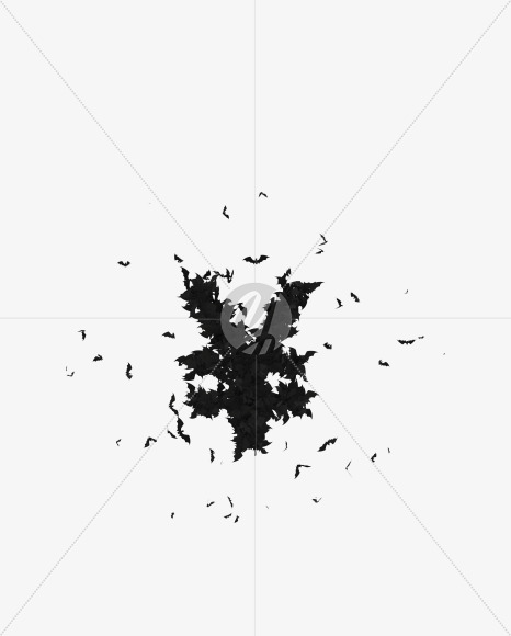 Halloween Typeface made out of bats the character yen