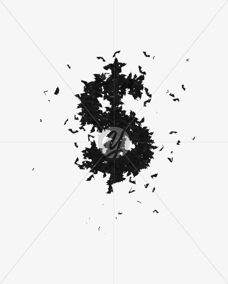Halloween Typeface made out of bats the character USD