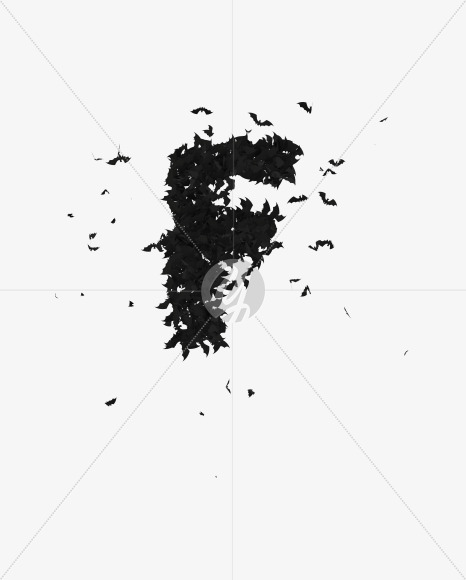 Halloween Typeface made out of bats the character F
