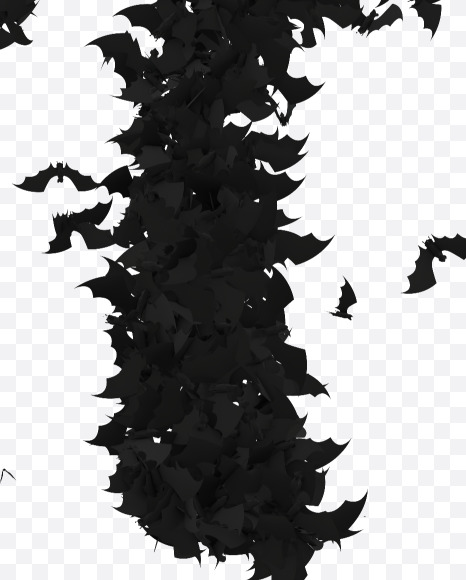 Halloween Typeface made out of bats the character T from Halloween Bat Typeface on Yellow Images Creative Fonts - S81457