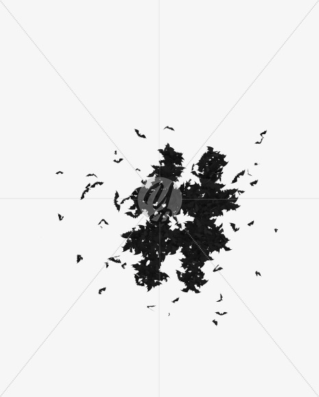 Halloween Typeface made out of bats the character Hashtag