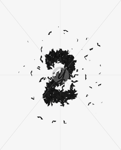 Halloween Typeface made out of bats the character 2
