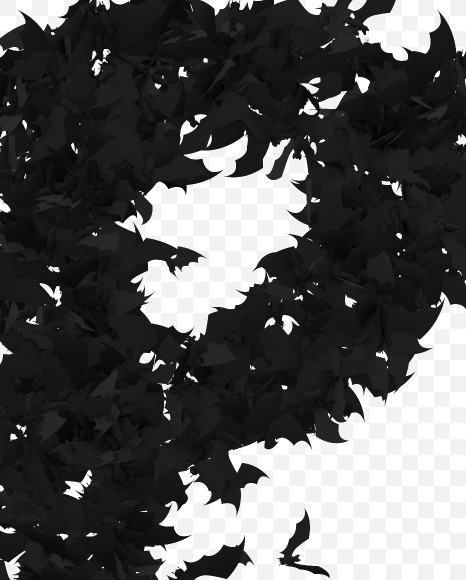 Halloween Typeface made out of bats the character P from Halloween Bat Typeface on Yellow Images Creative Fonts - S81451