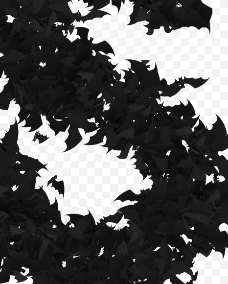 Halloween Typeface made out of bats the character S from Halloween Bat Typeface on Yellow Images Creative Fonts - S81456