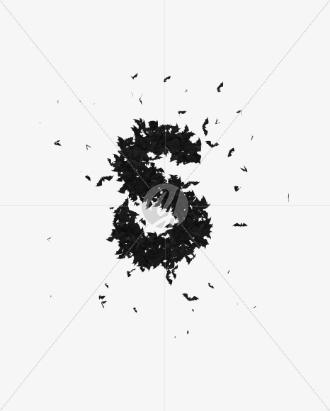 Halloween Typeface made out of bats the character S