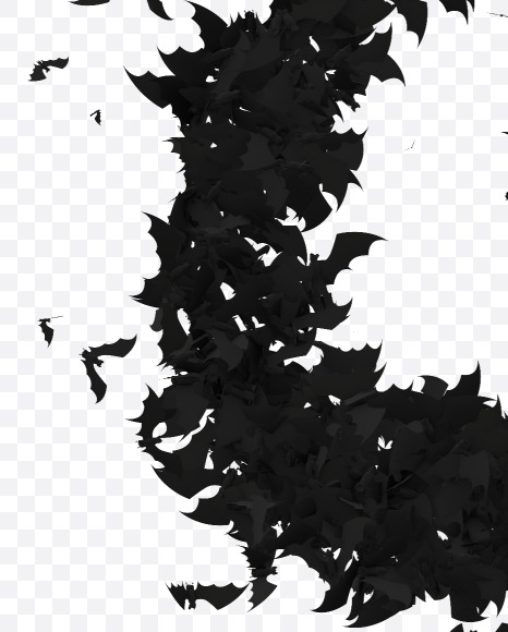 Halloween Typeface made out of bats the character O from Halloween Bat Typeface on Yellow Images Creative Fonts - S81450