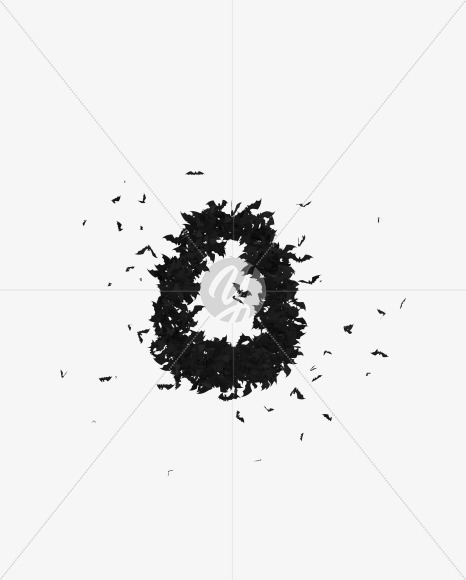Halloween Typeface made out of bats the character O