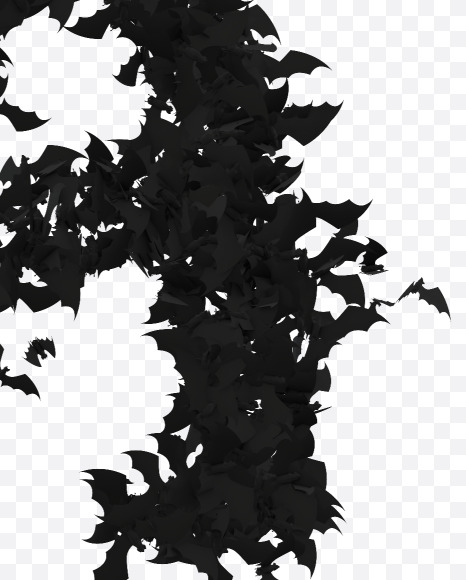 Halloween Typeface made out of bats the character A from Halloween Bat Typeface on Yellow Images Creative Fonts - S81426