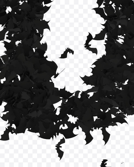 Halloween Typeface made out of bats the character D from Halloween Bat Typeface on Yellow Images Creative Fonts - S81434