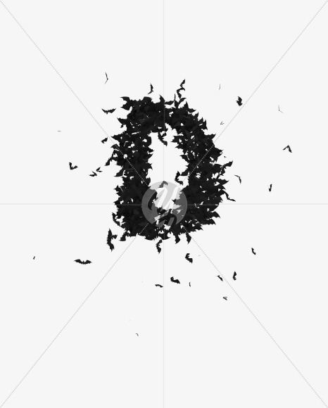 Halloween Typeface made out of bats the character D