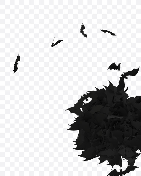 Halloween Typeface made out of bats the character Full stop from Halloween Bat Typeface on Yellow Images Creative Fonts - S81439