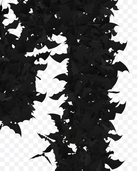 Halloween Typeface made out of bats the character M from Halloween Bat Typeface on Yellow Images Creative Fonts - S81448