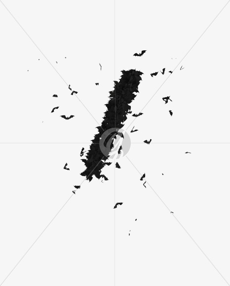 Halloween Typeface made out of bats the character Backslash