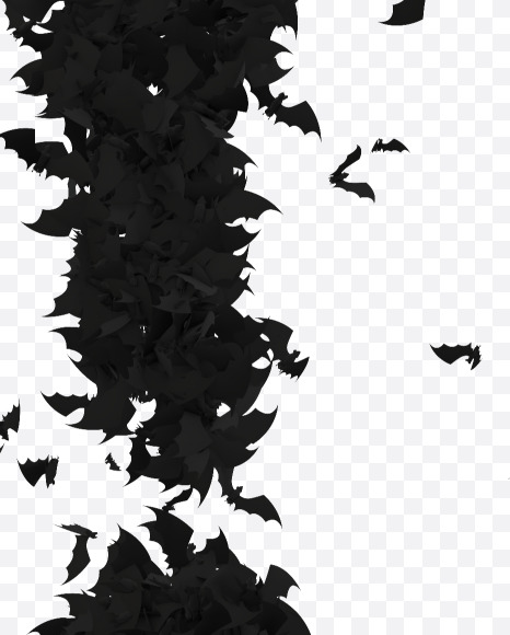 Halloween Typeface made out of bats the character Exclamation point from Halloween Bat Typeface on Yellow Images Creative Fonts - S81437