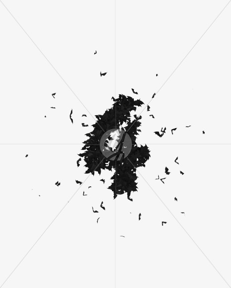 Halloween Typeface made out of bats the character 4
