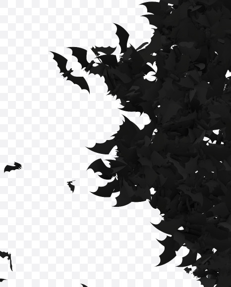 Halloween Typeface made out of bats the character Euro from Halloween Bat Typeface on Yellow Images Creative Fonts - S81436
