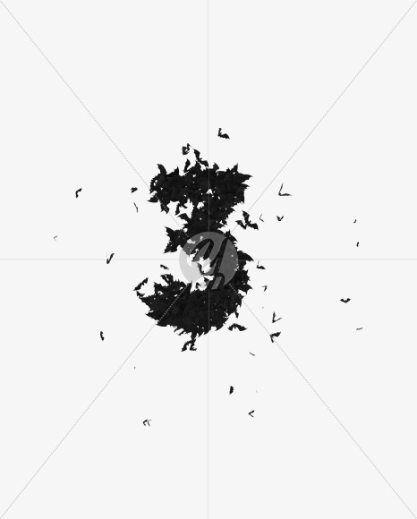 Halloween Typeface made out of bats the character 3