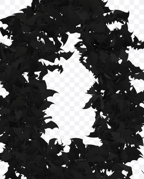 Halloween Typeface made out of bats the character 0 from Halloween Bat Typeface on Yellow Images Creative Fonts - S81416