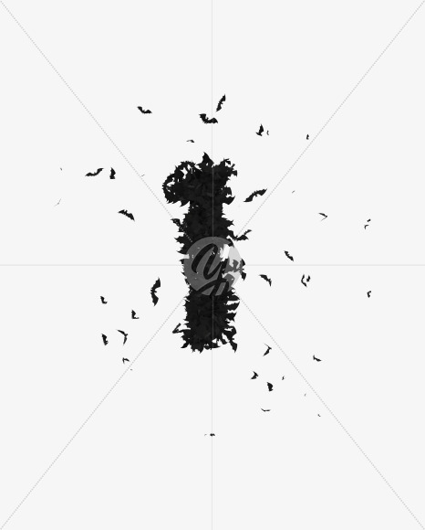 Halloween Typeface made out of bats the character 1