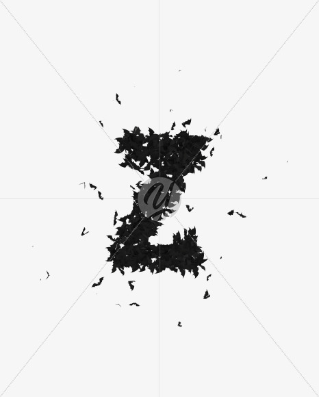 Halloween Typeface made out of bats the character Z