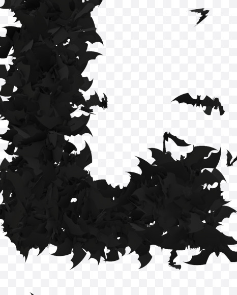 Halloween Typeface made out of bats the character L from Halloween Bat Typeface on Yellow Images Creative Fonts - S81447