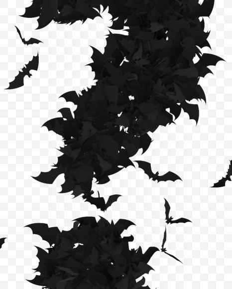 Halloween Typeface made out of bats the character question mark from Halloween Bat Typeface on Yellow Images Creative Fonts - S81454