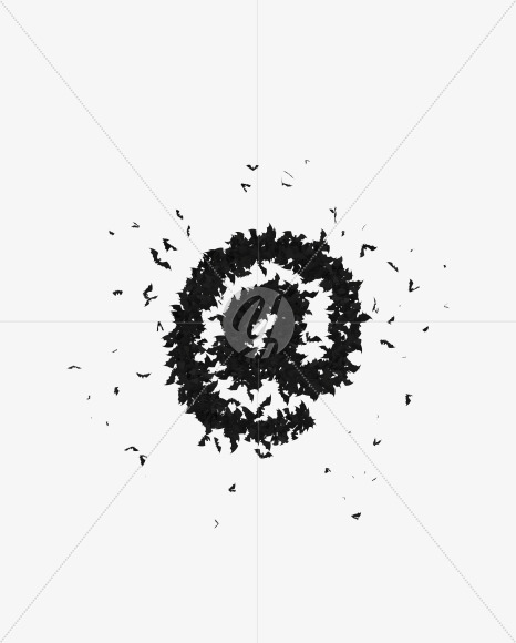 Halloween Typeface made out of bats the character At