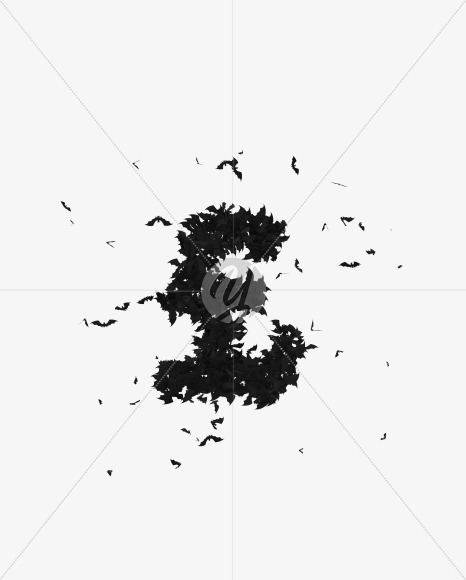 Halloween Typeface made out of bats the character GBP