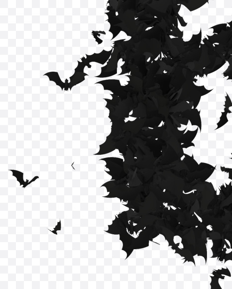 Halloween Typeface made out of bats the character B from Halloween Bat Typeface on Yellow Images Creative Fonts - S81430