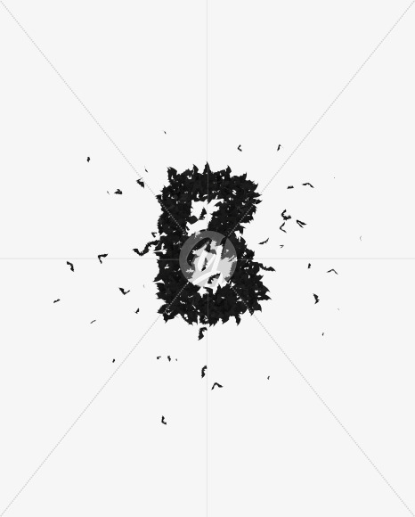 Halloween Typeface made out of bats the character B